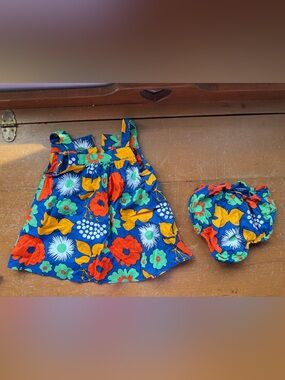 Marimekko Blue Floral Baby Dress 9M